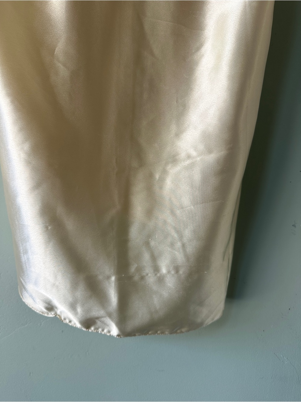 Cream Satin Embroidered Slip Chemise - Picture 5 of 6